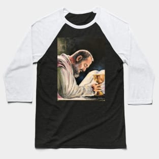 Padre Pio - Into the Mystic Baseball T-Shirt